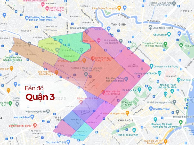 Bản đồ các quận của Sài Gòn